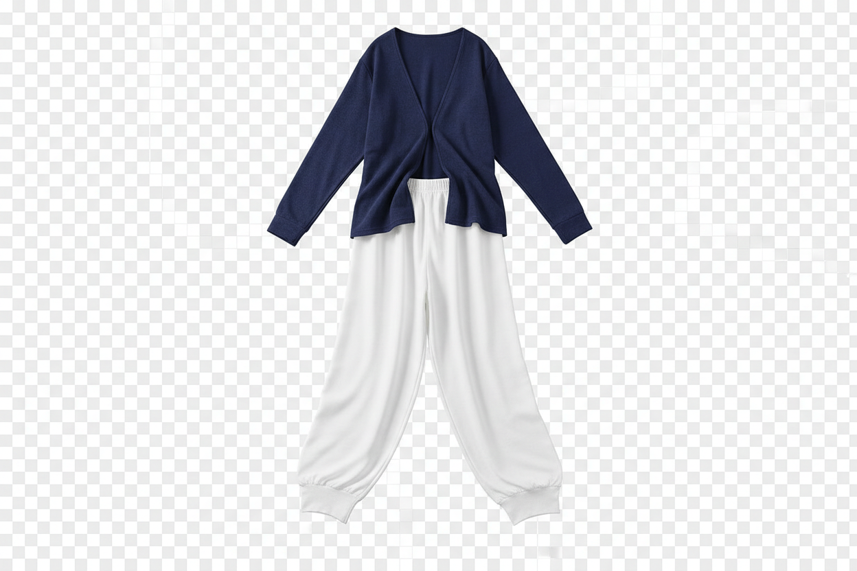 only pant color is white